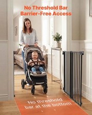 Baby Gate for Stairs, 28-43 in Adjustable Width, 36 in High Dog Gate, No Bottom