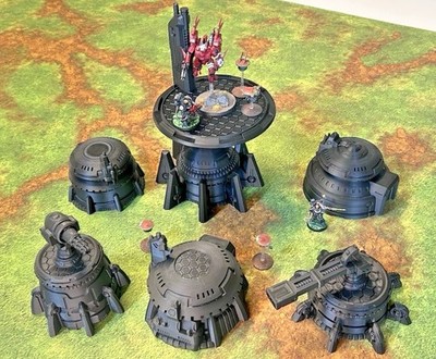 Tabletop Terrain: 9 pcs: Xenos Buildings/Guns - Great for Warhammer 40K/KillTeam