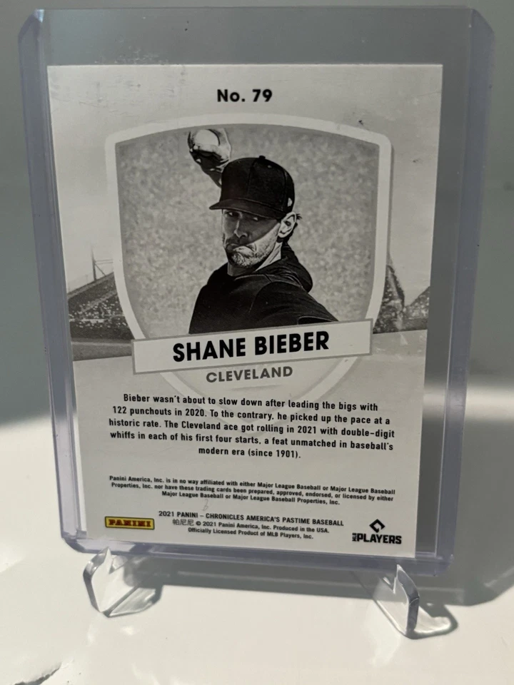 2021 Panini Chronicles - America's Pastime Shane Bieber #79 - Image 2 of 2