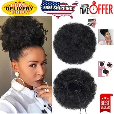20-inch Clip-On Drawstring Afro Puff Extension for Effortless Natural Style