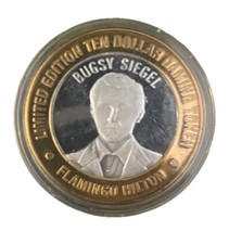 Bugsy Siegel $10 Coin Flamingo Mirror Finish Deep Cameo NIP Case Limited Edition
