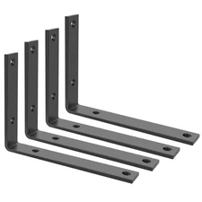 Floating Shelf Brackets Heavy Duty 8 Inch, 1/5 Inch Thicken Black Shelf Brack...