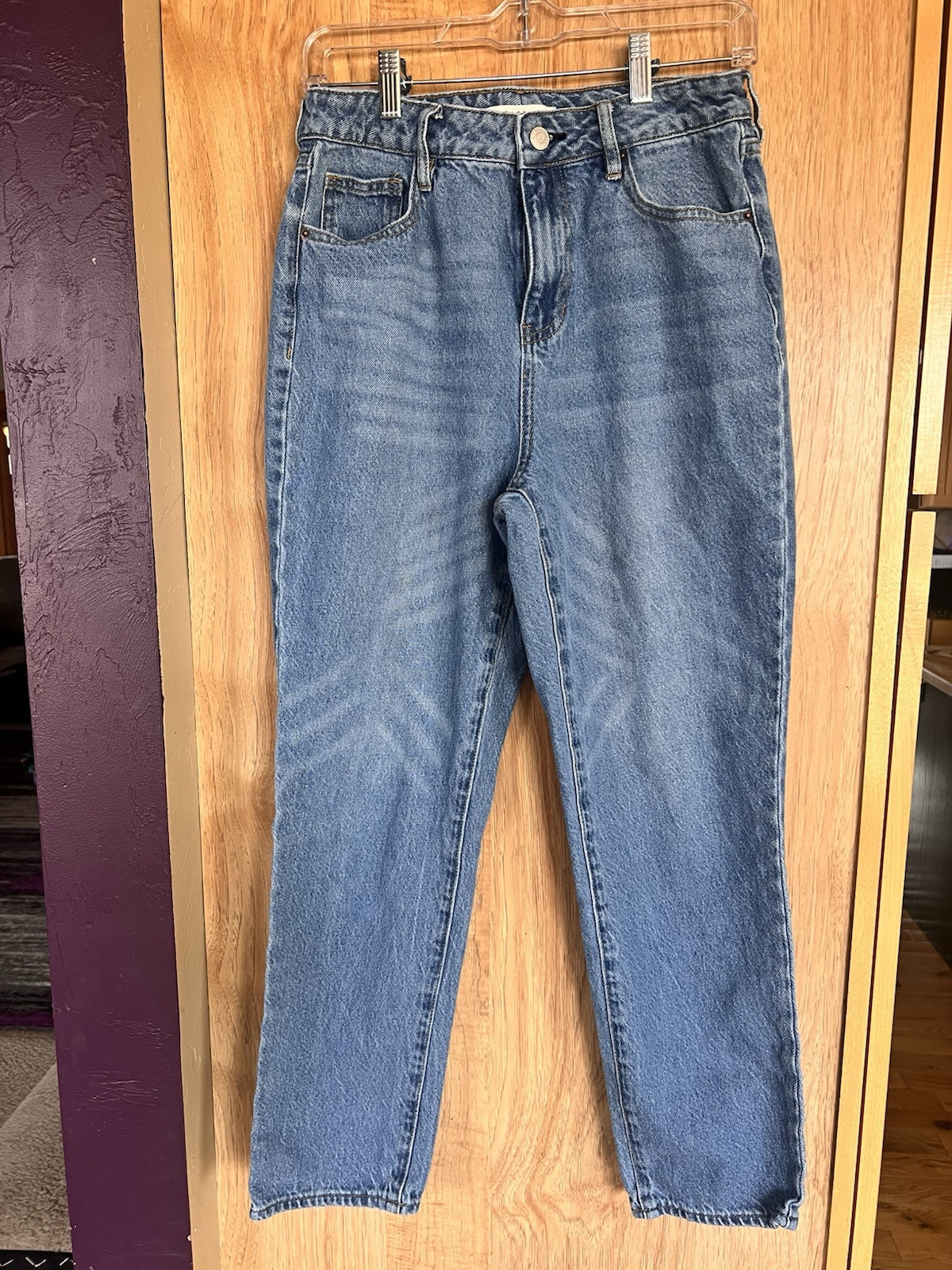 PacSun Jeans Womens 28 Blue Denim Mom Jean Cotton Blend High Rise Straight Leg