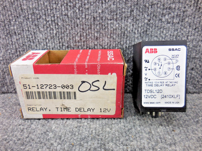 New Unused ABB SSAC TDSL12D 2410XLF 51-12723-003 Time Delay Relay 12 Volt
