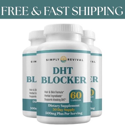 3-Pack Simply Revival DHT Blocker - Promote Healthy Hair Growth - 180 Capsules