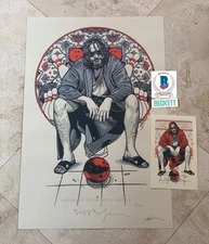 JEFF BRIDGES SIGNED POSTER THE BIG LEBOWSKI TYLER STOUT VARIANT /100 PRINT BAS