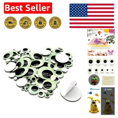 Self-Adhesive Luminous Wiggle Googly Eyes - Fun for All DIY Projects (100pcs)