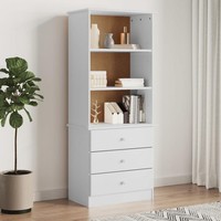 BüCherregal Mit Schubladen Alta Weiß 60X35X142 Cm Kiefernholz
