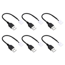 6PACK 8mm USB to 2Pin Solderless Quick Connector USB LED Light Strip Connector