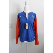 Nike Florida Gators Women's Dri-FIT Quarter Zip Pullover Blue Orange M NWT
