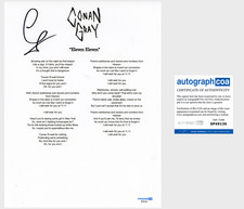Conan Gray ‘Eleven Eleven’ Signed Lyric Sheet Pop Singer ACOA