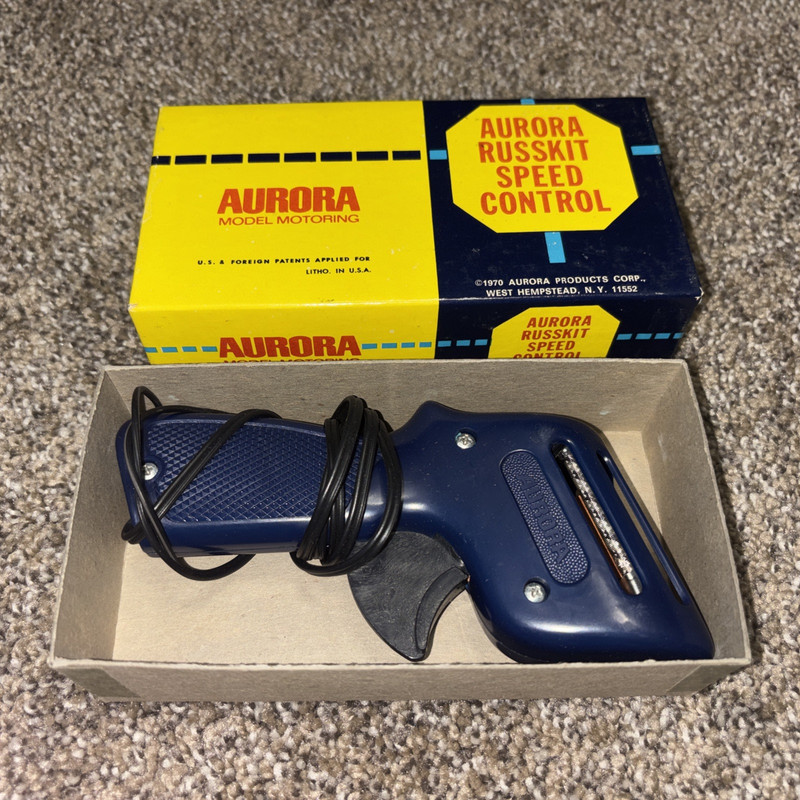 Vintage AURORA TJET RUSSKIT BLUE SPEED CONTROL UNIT #1345 MIB Tested - works!