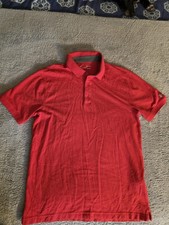Under Armour Polo Shirt Mens Small Red HeatGear Loose Performance Golf Athletic