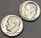 1964 P D Roosevelt Silver Dime Year Set, 90% Silver, Great For Albums, R-64H