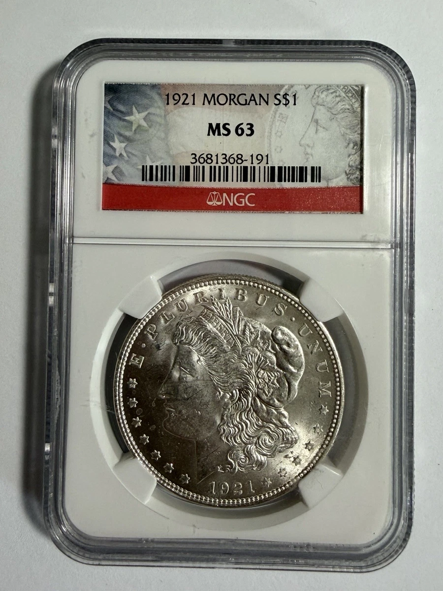 NGC Grade MS 63 1921 Year Morgan US Dollars (1878-1921) for sale