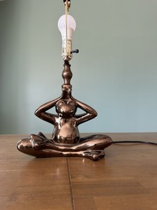 Studio Decor YOGA FROG LAMP  Zen Statue Ceramic/Pottery  Faux Bronze Finish