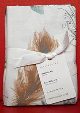Pottery Barn Del Mar Percale Coastal Shams, Standard S/2 Multicolor NWT