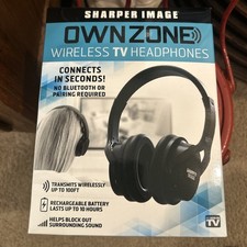 New Sharper Image Own Zone Wireless TV Headphones W/ Noise Reduction