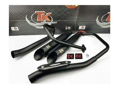 Auspuff Turbo Kit Custom Black Sport Yamaha Virago XV 125 4 Takt Auspuffanlage - Bild 1 von 3