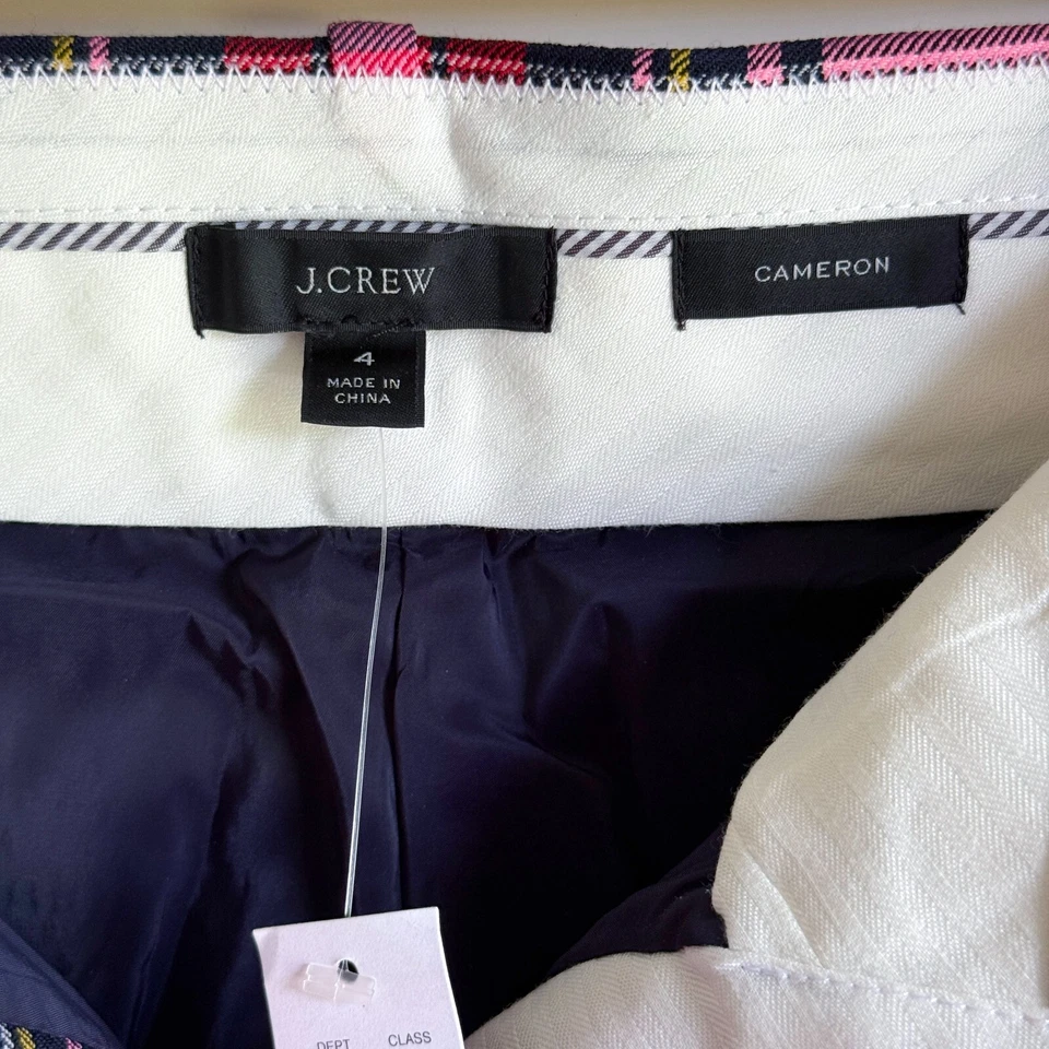 Rare J Crew Cameron Slim Crop Pant Pink Tartan Plaid Blogger's Fav Women's 4 NEW - Image 4 of 4