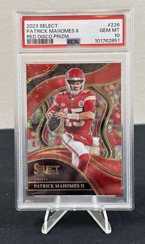 Patrick Mahomes /49 2023 SELECT DISCO RED PRIZM CLUB LEVEL PSA 10 GEM MINT #226