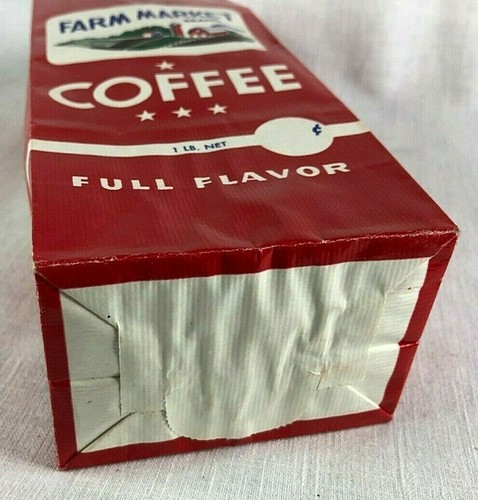 Farm Market Marke Kaffee Papiertüte gemahlen im Laden Zeder Stromschnellen Iowa Vintage - Bild 6 von 8