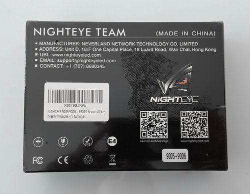 NightEye Auto Lighting 6500K Xenon White LED Light Bulbs 9005 + 9006 Brand New - Picture 2 of 6