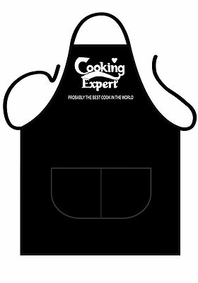 HERREN/DAMEN, SCHWARZ BEDRUCKTE NEUHEIT SCHÜRZE, BBQ, KOCHEXPERTE FÜR GUTE KÖCHE
