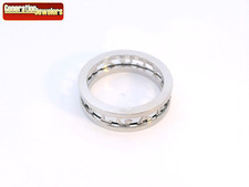 BULGARI 18K 750 OPENWORK LOGO SPIRAL ONE WHITE GOLD BAND RING SIZE 7.25 55 1950