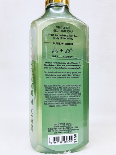 4 Bath & Body Works CUCUMBER LILY Gentle Gel Hand Soap Liquid Wash 8 oz - Picture 2 of 2