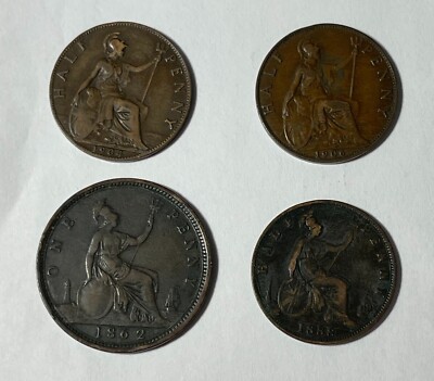 Great Britain 1888, 1904, 1906 1/2C & 1862 1C XF (#2236) decent some lite issues