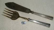 Fisch-Vorlege-Besteck With Handles From 800er Silver (da3957)