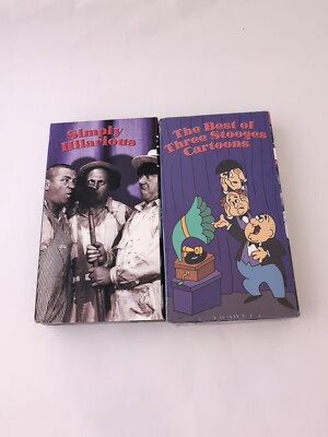 Three Stooges The Best of Cartoons  And Simply Hilarious VHS Tapes( Lot Of Two)