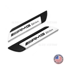 Universal Fender Marker Car AMG Edition Black Logo Badge Emblem Sport Nameplate