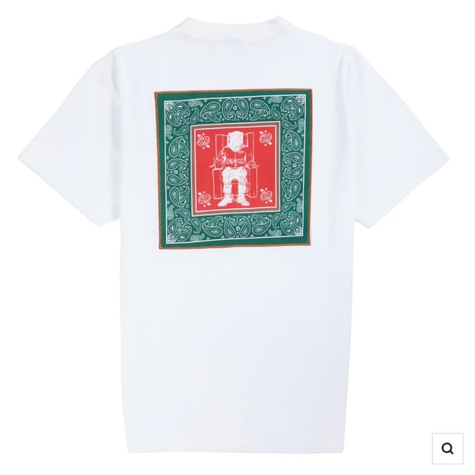 FILA Maglietta con logo sedia Paisley nuova con etichette Death Row Records bianca