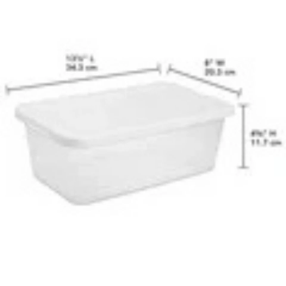 Sterilite Set of (10) 6 Qt. Clear Plastic Storage Boxes with whiteLids - Image 2 of 3