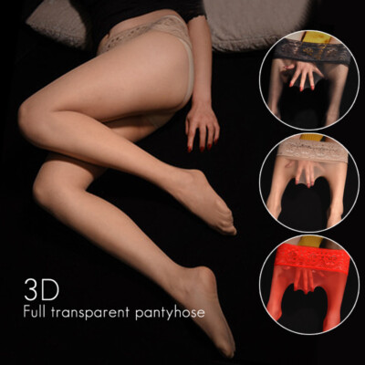 Women Sexy Elastic Lace Socks Footed Stockings See-through Pantyhose Ultra-thin
