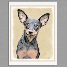 6 Miniature Pinscher Dog Blank Art Note Greeting Cards