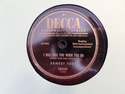 DECCA 78 RECORD28550/ERNEST TUBB/DEAR JUDGE/I WILL MISS YOU WHEN YOU GO/ VG+