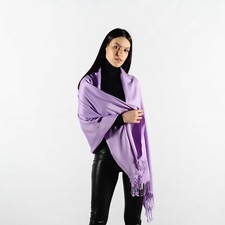 Purple Pashmina Scarf Shawl Hijab Wrap Evening Wedding Bridesmaid Stole
