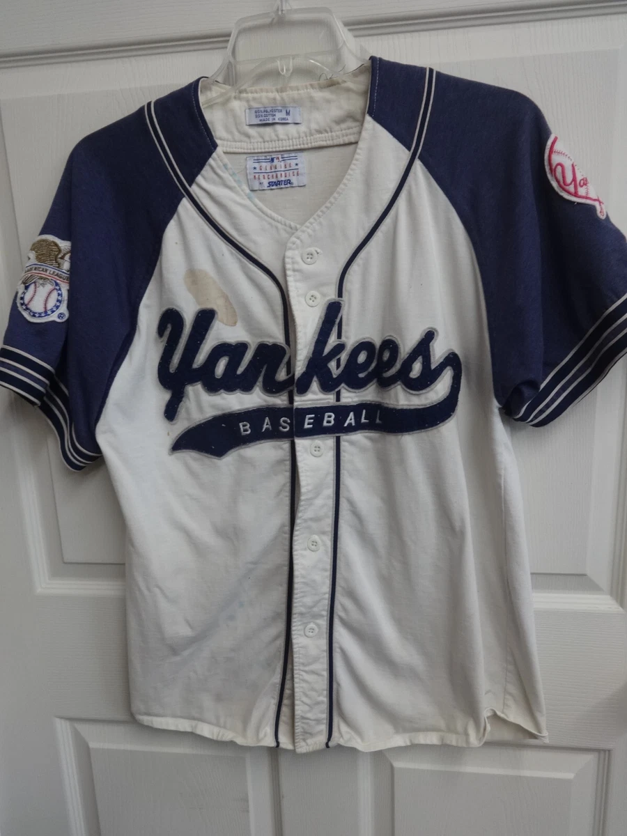 Vintage 90's Starter MLB New York Yankees Button Front Baseball Jersey Men M