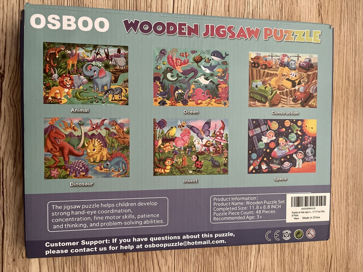 Puzzles 6 Pack 48 Piece each Wooden Jigsaw Puzzles for ages 36