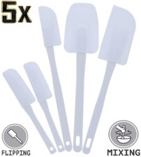 5Pcs Flexible Spatulas Cooking Baking Mixing Icing Bowl Scraper Kitchen Utensil