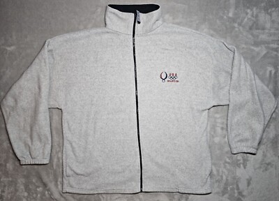USA Olympics Bejing 2008 Fleece Jacket Men's XL Full Zip Grey