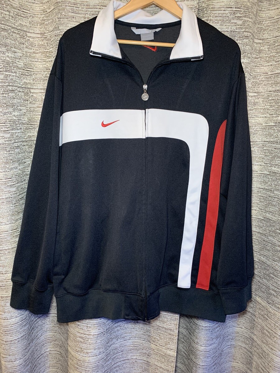 Nike Track Jacket Black White Red Full Zip RN56323 CA05553 Nike Track Jacket Black White Red Full Zip RN56323 CA05553