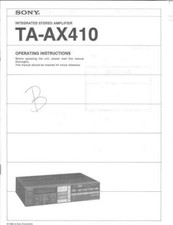 Sony TA-AX410 Amplifier / Receiver Owners Instruction Manual