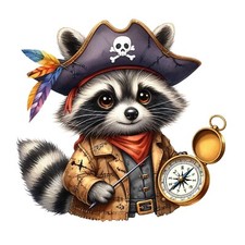 Animal Pirate Watercolour Stickers - Funny Decoration for Wall, Nursery 18X18