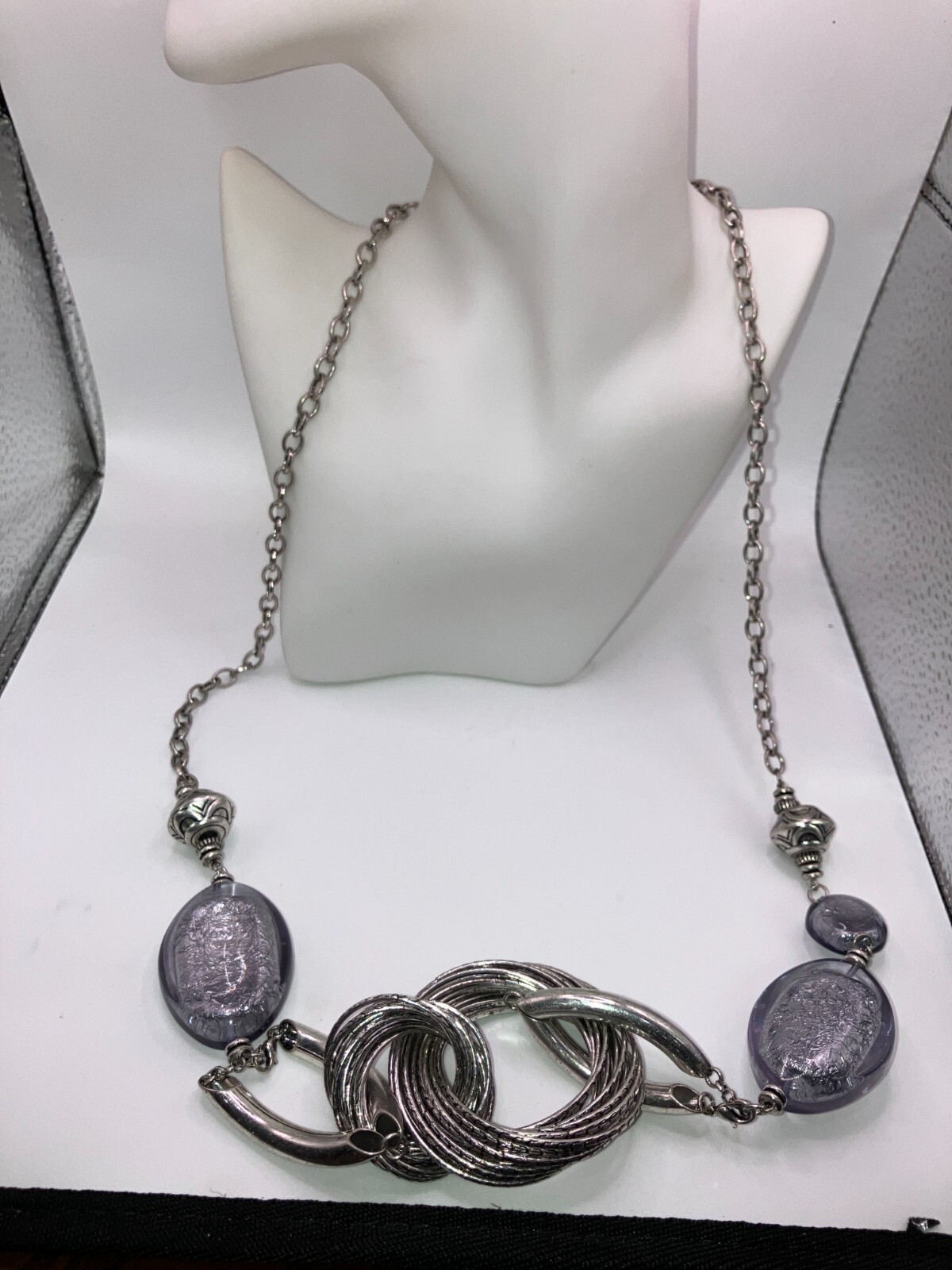 PREMIER DESIGNS Silver-Tone Statement Chunky Vint… - image 3