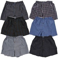 Lot 6 Mens Boxers Plaids Checks Shorts Underwear Cotton Trunk Briefs Size S-4XL