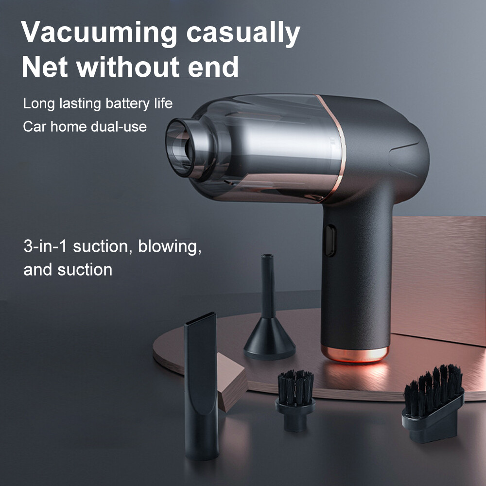 Cordless Handheld Vacuum - 3 in 1 Air Blower Rechargeable with USB-C, Home & Car